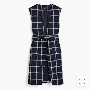 Jcrew 365 sleeveless blazer windowpane crepe